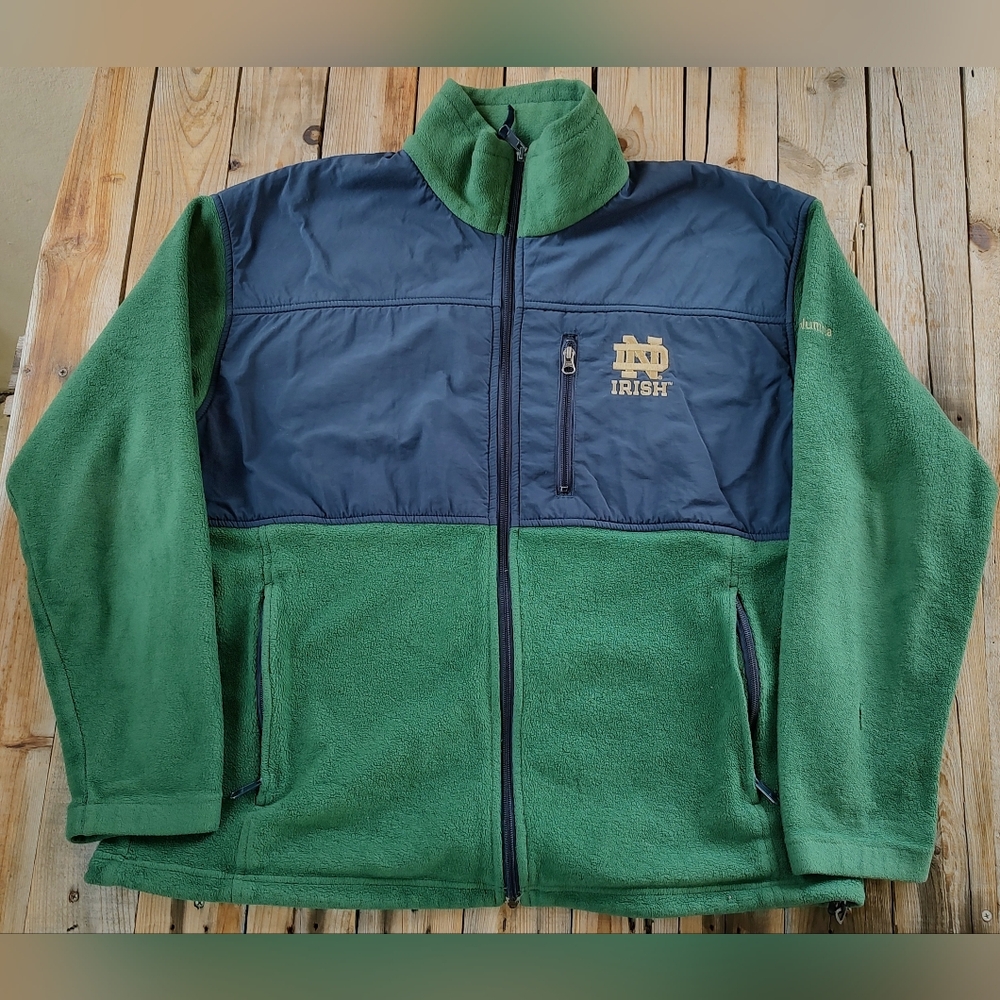 vintage NCAA University of Notre Dame Columbia fleece jacket men's Size XL
